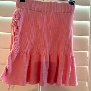Lovers and Friends pink ruffle mini skirt